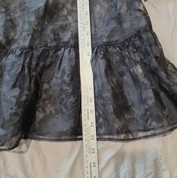 Topshop womens SZ 6 Sheer Blk. Floral layer top Goth, dark fairy,lacey, romantic - Picture 9 of 10